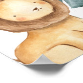 Lion Safari Jungle Baby Kinderzimmer Print Poster (Ecke)