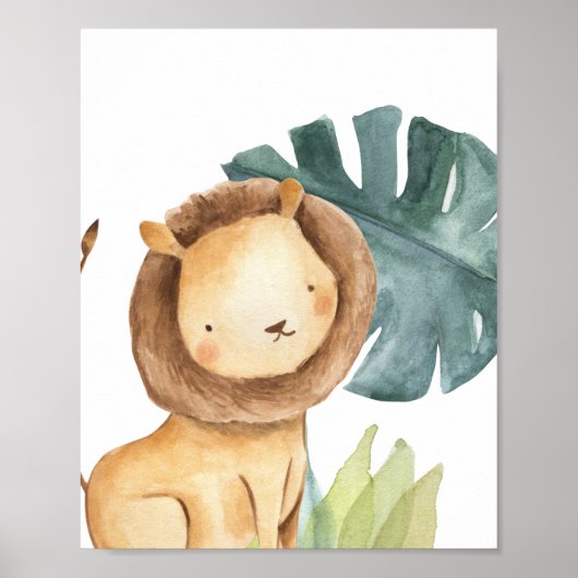 Lion Safari Jungle Baby Kinderzimmer Print Poster (Vorne)