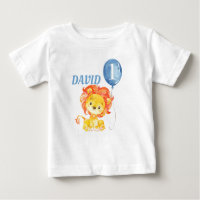 Lion Safari Jungle Blue Baby Boy Birthday