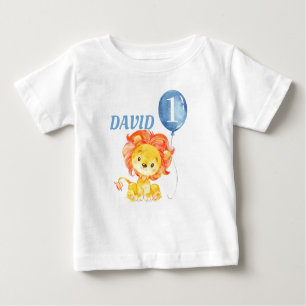 Lion Safari Jungle Blue Baby Boy Birthday Baby T-shirt