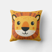 Lion Safari Kinder Kinderzimmer Gelb Kissen (Rückseite)