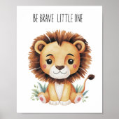 Lion Safari Kinderzimmer Poster - Sei tapfer Klein (Vorne)