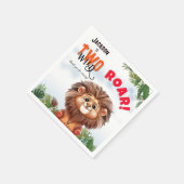 Lion Safari Two Wild Kindergeburtstag Serviette (Ecke)
