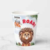 Lion Safari Wild One Kindergeburtstag Pappbecher (Rückseite)