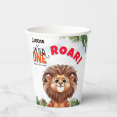 Lion Safari Wild One Kindergeburtstag Pappbecher (Vorderseite)