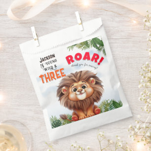 Lion Safari Wild & Three Kids Dritter Geburtstag Geschenktütchen