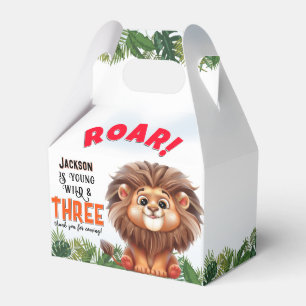 Lion Safari Wild & Three Kindergeburtstag Fevor Bo Geschenkschachtel