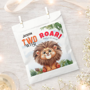 Lion Safari Zwei wilde Kinder zum zweiten Geburtst Geschenktütchen