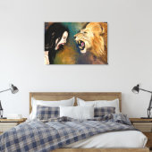 Lion Scream Canvas Print - Malerei Leinwanddruck (Insitu (Schlafzimmer))