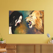 Lion Scream Canvas Print - Malerei Leinwanddruck (Insitu (Wohnzimmer))