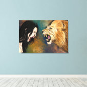 Lion Scream Canvas Print - Malerei Leinwanddruck (Insitu (Holzboden))