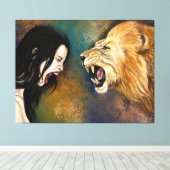 Lion Scream Canvas Print - Malerei Leinwanddruck (Insitu (Holzboden))