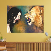 Lion Scream Canvas Print - Malerei Leinwanddruck (Insitu (Wohnzimmer))