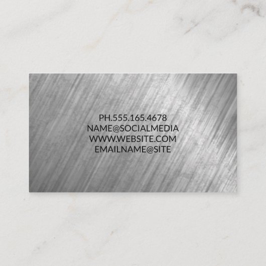 Lion Shield | Hintergrund für Metalltextur Visitenkarte (Rückseite)