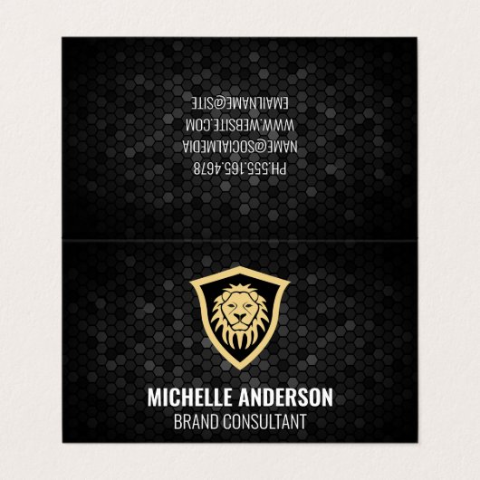Lion Shield Visitenkarten (Außenseite Aufgefaltet)