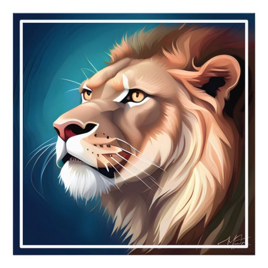 Lion Side Posed Portrait-56557 Fotodruck (Vorne)