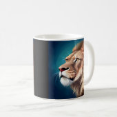 Lion Side Posed Portrait-56557 Kaffeetasse (VorderseiteRechts)