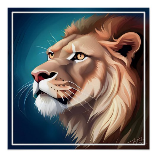 Lion Side Posed Portrait-56557 Poster (Vorderseite)