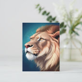Lion Side Posed Portrait-56557 Postkarte (Stehend Vorderseite)