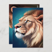 Lion Side Posed Portrait-56557 Postkarte (Vorne/Hinten)