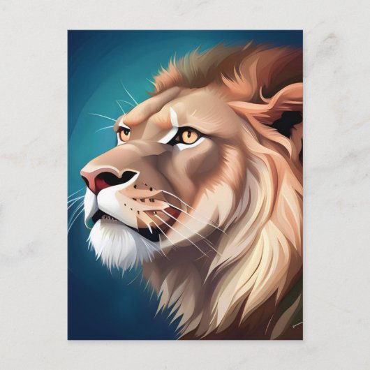 Lion Side Posed Portrait-56557 Postkarte (Vorderseite)