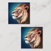 Lion Side Posed Portrait-56557 Quadratische Visitenkarte (Vorne/Hinten)