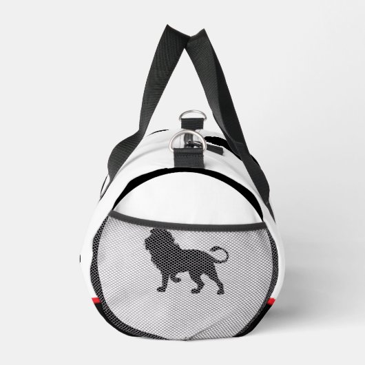 Lion Silhouette Black Red Trim Duffle Bag (Rechts)