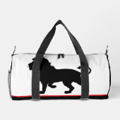 Lion Silhouette Black Red Trim Duffle Bag (Rückseite)