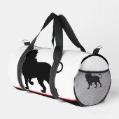 Lion Silhouette Black Red Trim Duffle Bag (Rechte Ecke)