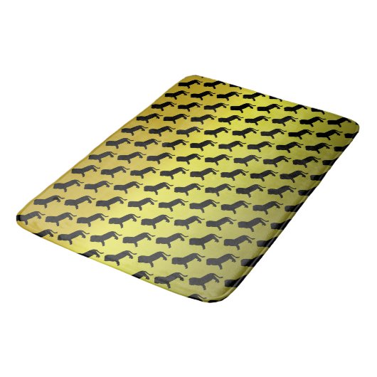 Lion Silhouette Pattern Badematte (Schrägansicht)