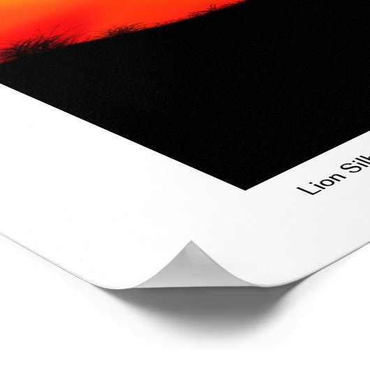 Lion Silhouette Poster (Ecke)