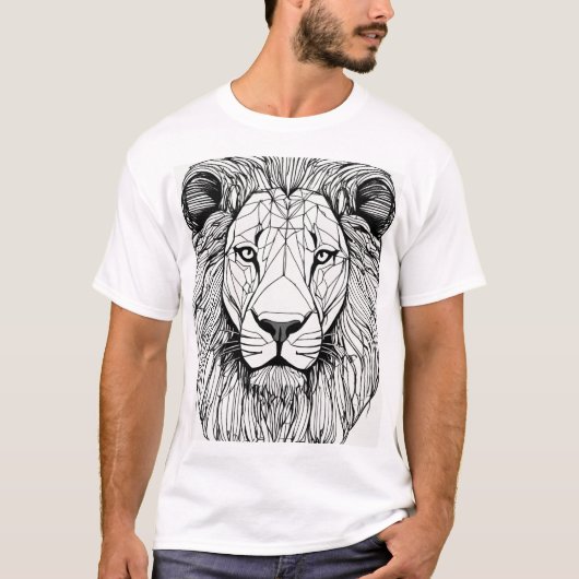 Lion Silhouette Sketch T - Shirt (Vorderseite)