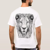 Lion Silhouette Sketch T - Shirt (Rückseite)