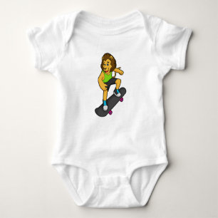 Lion Skater Skateboard Baby Strampler