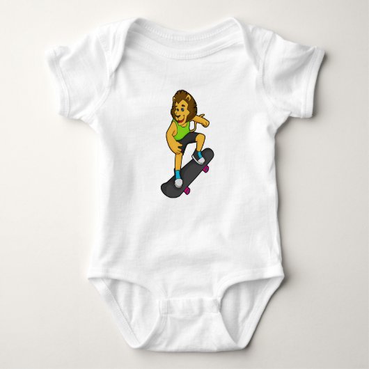 Lion Skater Skateboard Baby Strampler (Vorderseite)
