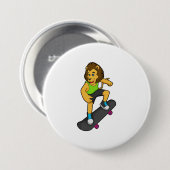 Lion Skater Skateboard Button (Vorne & Hinten)