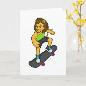 Lion Skater Skateboard Karte (Gelbe Blume)