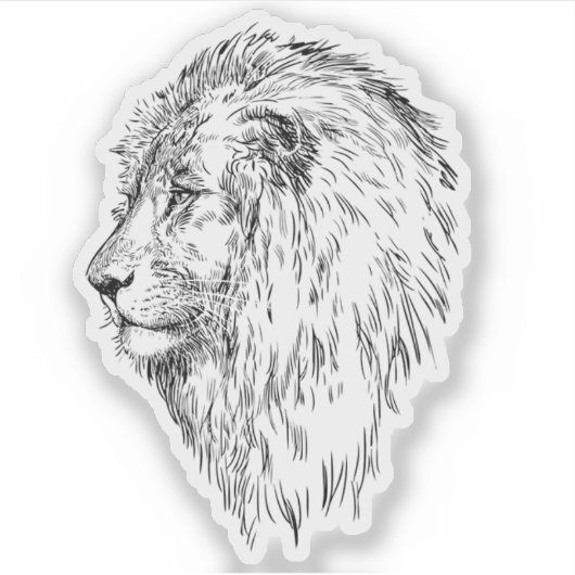 Lion Sketch Sticker (Vorderseite)