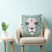 Lion Skull und Pink Lila Blue Minze Pillow Kissen (Stuhl )