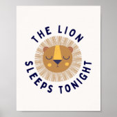 Lion Sleeps Safari Art Print | Kinderzimmer Art Poster (Vorne)