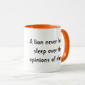 Lion Slogan verliert nie Schlaf Tasse (VorderseiteRechts)