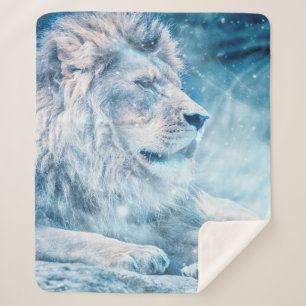 Lion snow lying down art animal sherpadecke