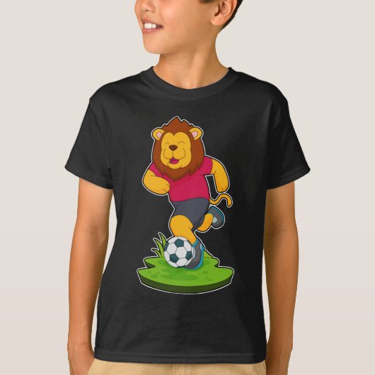 Lion Soccer Player Soccer T-Shirt (Vorderseite)