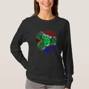 Lion South African Flag Südafrika T-Shirt