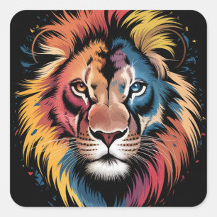 Lion Spiral Notebooks Quadratischer Aufkleber
