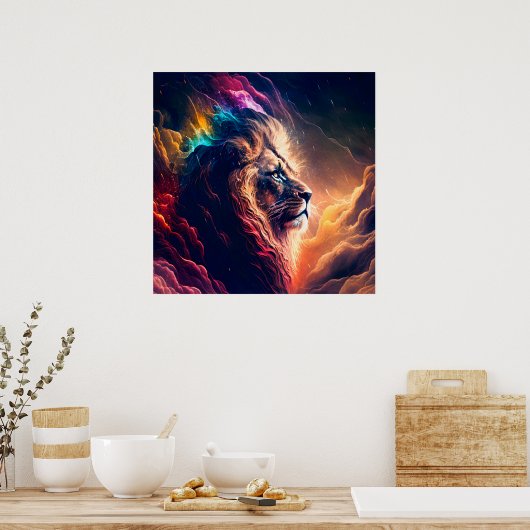 Lion Spirit Animal Proud Wisdom Protector Poster (Küche)