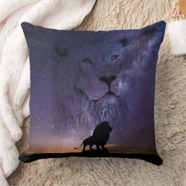 Lion Spirit & Silhouette African Sunset Kissen