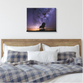 Lion Spirit & Silhouette in der Nacht Sky Leinwanddruck (Insitu (Schlafzimmer))