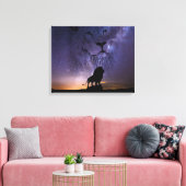 Lion Spirit & Silhouette in der Nacht Sky Leinwanddruck (Insitu (Wohnzimmer))