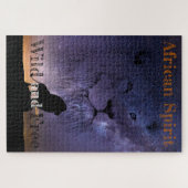 Lion Spirit Wild und freie Silhouette als Sonnenun Puzzle (Horizontal)